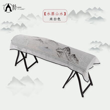 京炫（JINGXUAN)手绘古筝盖布防尘布古筝防尘罩中国风 典雅古筝罩防尘套简约 米白色水墨山水