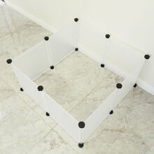 稚气熊 小型犬猫组合式拼接围栏泰迪狗狗笼子加高三层猫咪栅栏宠物隔离门 树脂片8片 不带门(单层高度35cm)