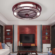 风向标 吸顶风扇灯中式隐形LED静音吊扇灯客厅餐厅卧室一体带电扇灯具 1249A吉祥如意600大+变光遥控