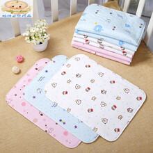 婴儿隔尿垫防水纯棉透气可洗新生儿尿垫宝宝小号尿不湿尿片隔尿片新品 35*45混搭颜色五条 小号