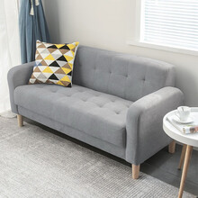 楚盼 小户型沙发布艺 客厅沙发 双人网红轻奢ins风 小沙发单人三人位组合公寓 服装店门店懒人沙发 平绒-浅灰 单人位(长72cm)