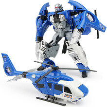 合金仿真车变形机器人玩具金刚大力神工程车消防车警车汽车模型男孩学生启蒙玩具儿童合金小汽车六一儿童节礼 【KY3073】玄铁战甲直升机