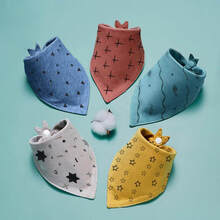 口水巾纯棉婴儿三角巾新生儿宝宝三角口水巾儿童围嘴纯棉围兜围脖 【5条装】五彩奇缘