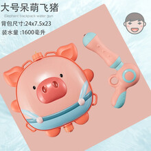 【2件9折】儿童背包水枪玩具女孩戏水抽拉式水枪宝宝夏天沙滩戏水喷水枪男孩夏季户外喷水枪 大号呆萌飞猪 标准配置