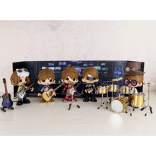 京炫（JINGXUAN)五月天架子鼓电吉他电贝司乐队组合乐器模型摆件男女朋友生日礼物 C款-7件乐器组合散摆鼓-不含人偶