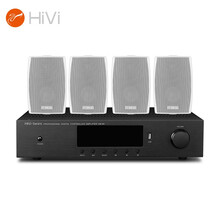 惠威 AM80+JA400*4 家庭影院定阻壁挂音响功放套装音箱组合会议商场智能背景音乐广播系统