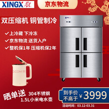 星星（XINGX）四门厨房冰箱冰柜 立式双温商用全铜管冷柜 不锈钢冷藏冷冻保鲜柜 四门双温款铜管BCD-860YA