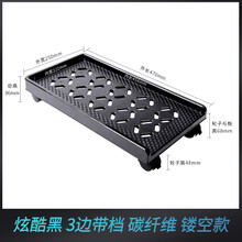 庭畔 主机托 电脑台式主机架可移动主机托架机箱架机箱底座电脑主机放置架 黑色三边带围挡镂空+万向轮