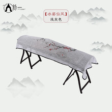 京炫（JINGXUAN)手绘古筝盖布防尘布古筝防尘罩中国风 典雅古筝罩防尘套简约 浅灰色冰姿仙风