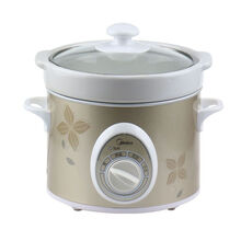 美的（Midea）电炖锅白瓷2L慢炖家用保温机械式联保促销文火锅煲BGH20A 黄色
