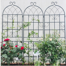 园之助铁艺庭院栏栅户外篱笆爬藤架花架花栅栏屏风阳台隔断花园装饰围栏0047黑色 宽50cm*高205cm 2片 黑色 TY-004