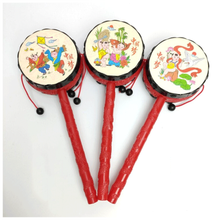 新生婴儿玩具传统经典吉祥拨浪鼓手摇铃婴幼儿宝宝玩具3-6-8个月 【吉祥拨浪鼓】5只装