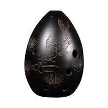 埙乐器勋初学者八孔埙梨形埙吹奏乐器入门音准黑陶埙 鱼游濠上 F调