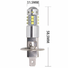 h4h7h3h1超亮led汽车大灯灯泡远近光原装位透镜聚光12V24V通用 H1-80W透镜款 单支装