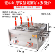 （依罗专卖）商用大容量燃气油炸锅多功能双缸炸串鸡叉骨油条炸机摆摊煤气炉子 加厚-豪华双缸煮面炉+煮面炉