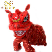 利特莱依-3号南狮红色舞狮成人舞狮双人舞狮道具整套舞狮醒狮仿毛红色珠光颜色可定制