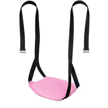 姒桀 儿童秋千户外 儿童秋千户外室内家用荡秋千便携软板户外庭院家用绳子小孩吊椅座椅 粉色椭圆款秋千 加两米调节带