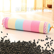 决明子颈椎枕头糖果枕护颈 圆柱枕头荞麦皮圆枕成人决明子护颈枕 决明子黄玫蓝