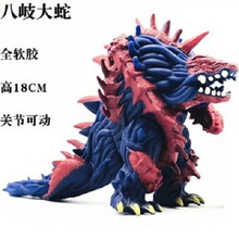 捷德奥特曼软胶怪兽人偶玩具欧布赛罗公仔模型儿童超人套装大 八峙大蛇+礼品
