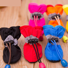 小狗狗的鞋子泰迪小型犬宠物比熊防掉鞋套雨鞋防水不掉脚春秋软底TX. 红色胶鞋一套 1号