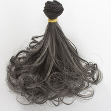 新品新品sd可儿AS娃叔bjd叶罗丽内扣梨花卷娃娃假发手工DIY发排15cm T0403(深灰) 横长1米，竖长15厘米