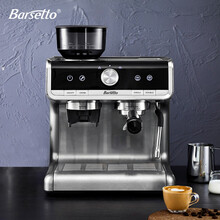 勒顿（LAPUTA）意大利百胜图咖啡机家用办公室商用专业研磨一体意式泵压式半自动打奶 银色