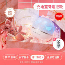 旋转木马音乐盒音乐盒星空投影八音盒定制女生生日礼物小女孩女童魔盒旋转木马 梦幻【蓝牙音乐款】+送【12套图案】+豪华礼盒