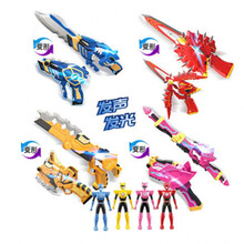 机智芽迷你特工队xx的儿童男孩玩具变形刀剑米米特工队弗特光之枪s 特工X4件套+人物【送电池】