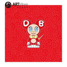 村上隆作品DOB系列（Camellia Red）限量100版收藏证书精美装裱艺术品原创装饰37x37