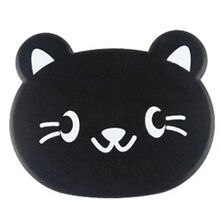 醉米车载可折叠餐桌餐台后座汽车用水杯架多功能椅背便携小桌板置物架 小号卡通【黑色小猫】一个装