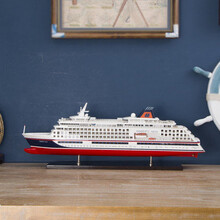 泰坦尼克号模型装饰摆件工艺品船酒柜带灯轮船木船帆船客厅船模 爱达游轮80cm-实木款