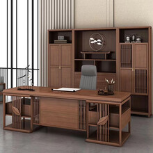 可匠 新中式老板办公桌椅组合 简约实木主管大班台总裁经理单人书桌 现代中国风白蜡木办公室家具 可定制 2.0米老板桌