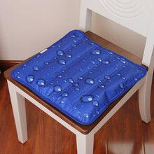 汽车坐垫 夏季凉垫冰垫片 冰垫坐垫夏天透气水垫坐垫汽车学生夏季水袋凝胶降温神器冰袋凉垫 37*39深蓝水珠【升级加厚】