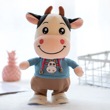 儿童玩具会学舌说话小毛驴会唱歌走路猴子电动毛绒遥控熊猫男女孩会唱歌走路毛驴男女孩生日礼物网红玩具 蓝色小牛 72首歌(走路+学舌)电池版