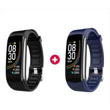 适用华为智能手环4e运动监测心率血压心跳血氧检测彩屏通用4Pro情侣手表多功能3防水跑步计步器5代学 智能手环(时尚黑+宝石蓝)