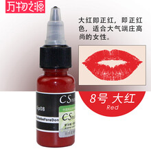 万物之源韩国CS色料纹绣眉眼唇美瞳线色乳纹绣师适用眉部雾眉色料易上色 cs色料8号大红（唇部）