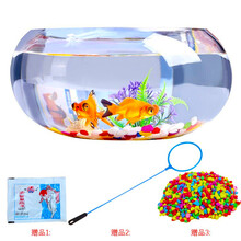 萌嘟星宠 玻璃鱼缸龟缸圆形加厚敞口款 25cm