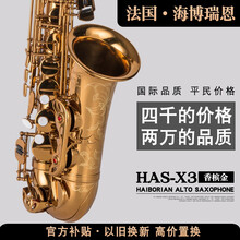 法国·海博瑞恩萨克斯 降E调中音萨克斯风管乐器初学者考级儿童成人专业演奏乐队通用HAS-X3香槟金 香槟金色