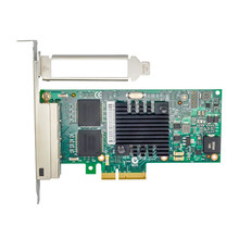 PCI-E千兆电口台式机网卡Intel82599芯片万兆光口网卡I350AM4芯片工业相机图像采集卡 PCI-EX4 I350千兆四电口网卡 配送驱动光盘