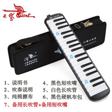 天鹅口风琴37键学生成人儿童课堂教学专业演奏键盘口吹琴乐器 37键口风琴黑色（帆布包）+全套赠品+备用吹管