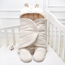 比多乐婴儿睡袋冬季加厚新生儿童秋冬款防踢被分腿男宝宝女幼儿睡袋外出 小熊分腿款