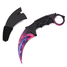 CSGO周边爪子刀户外高硬度随身户外防身开刃刀具鹰爪刀特战军刀 星空爪子不开刃