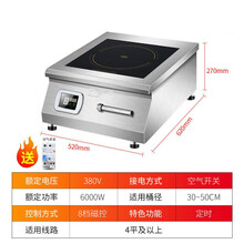 大功率电磁炉商用6000W凹面平面8000W饭堂酒店厨房电磁灶 聚力(J)专卖 6000W380V平面汤炉/带定时
