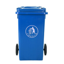 妮管家 四色分类垃圾桶大号环保户外可回收带盖厨余商用餐厨公共场合（100L带轮分类蓝色）