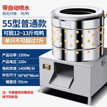 全自动鸡鸭鹅脱毛机杀鸡拔毛青鲨家用小型鸡家禽毛机器商用不锈钢涡轮  55型普通款，一次脱13斤（带喷水