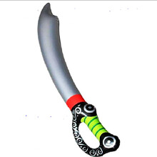 狼牙棒小号充气道具儿童敲打大号锤子狼牙锤吹气玩具千锤道具 全充大刀 单个 充气后约70CM