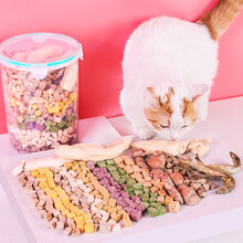 猫冻干猫零食冻干桶狗狗宠物零食大礼包猫咪零食三文鱼鸡肉蛋黄鸡胸肉冻干成猫幼猫冻干混合口味零食 营养均衡豪华12件套冻干桶 600g【肉类+蔬菜...