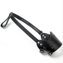 狗狗嘴套可调大小狗口罩防咬防叫金毛萨摩耶止吠器狗项圈幼犬通用 黑色-皮嘴套 XS码(适用4-7斤)