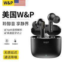【美国W&P】真无线蓝牙耳机高通双麦降噪5.2迷你入耳式音乐运动游戏 苹果华为vivo小米手机通用 【酷黑色】高通芯片aptX音频解析7-8h续航