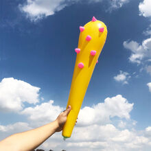 稚气熊 儿童充气玩具动物锤子小孩充气长棒大号塑料棍棒广场地摊货源批发 狼牙棒黄色